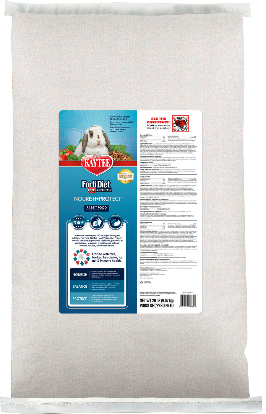 Kaytee Fdph Health Nourish & Protect Adult Rabbit, Assorted, 20 lb