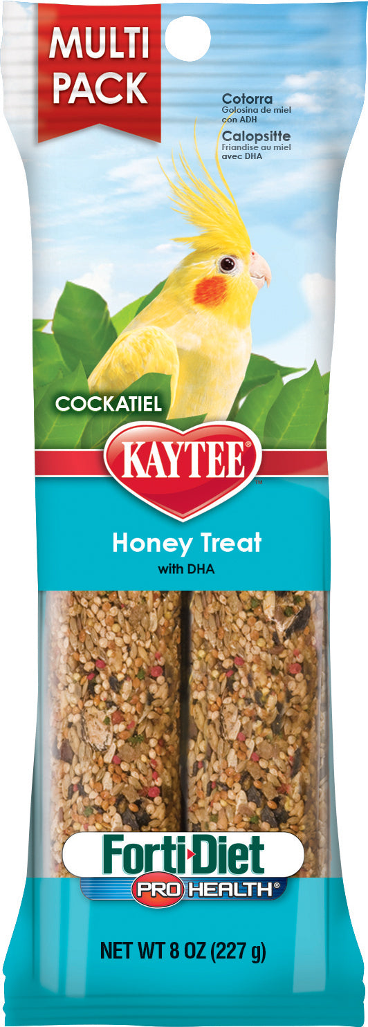 Kaytee Forti-Diet Pro Health Honey Treat Value Pack, Cockatiel, 8 oz - Sticks