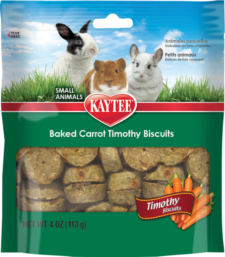 Kaytee Timothy Hay Baked Treat Small Animal, Carrot, 4 oz
