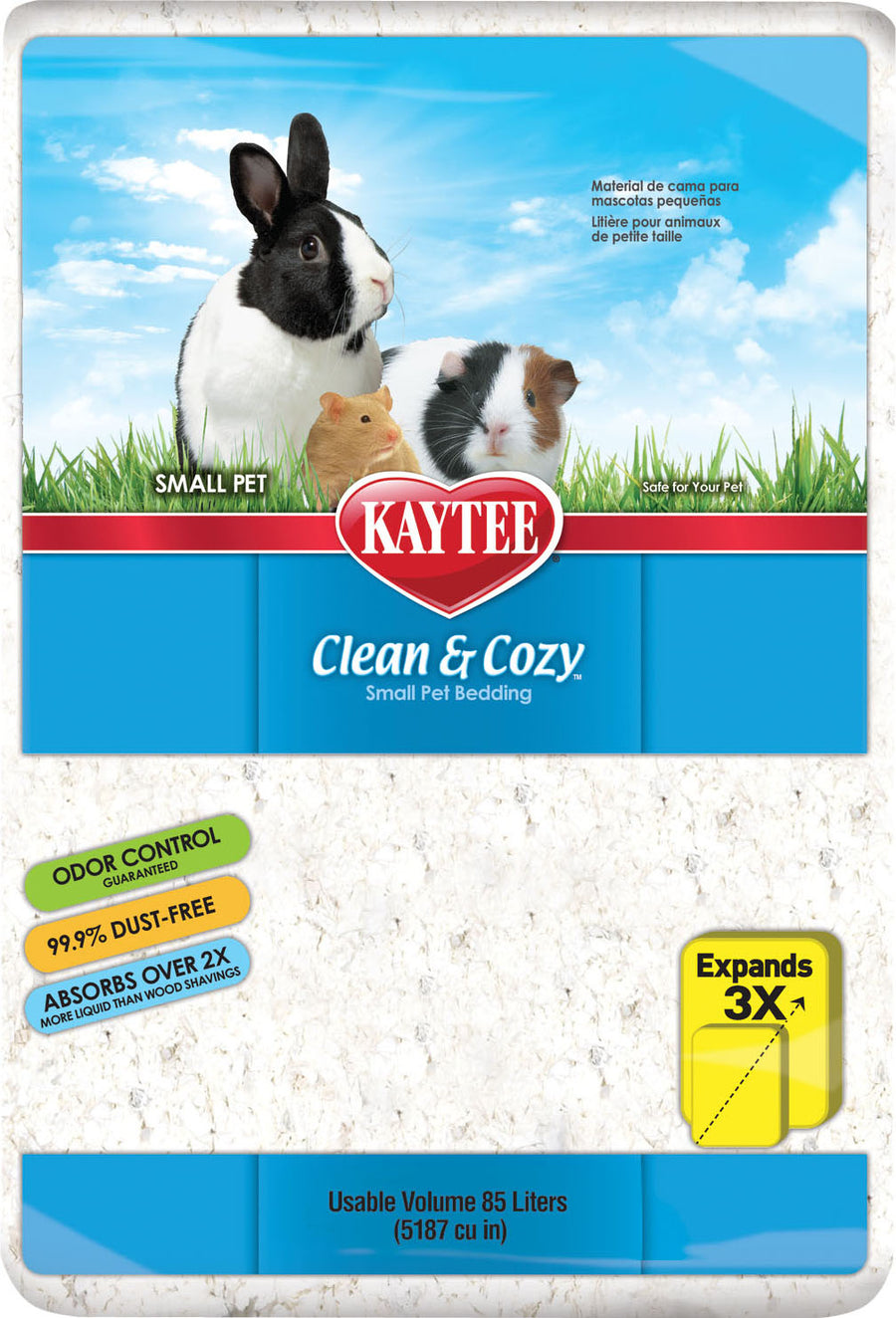 Kaytee Clean & Cozy Small Pet Bedding, White, 85 l - Specialty