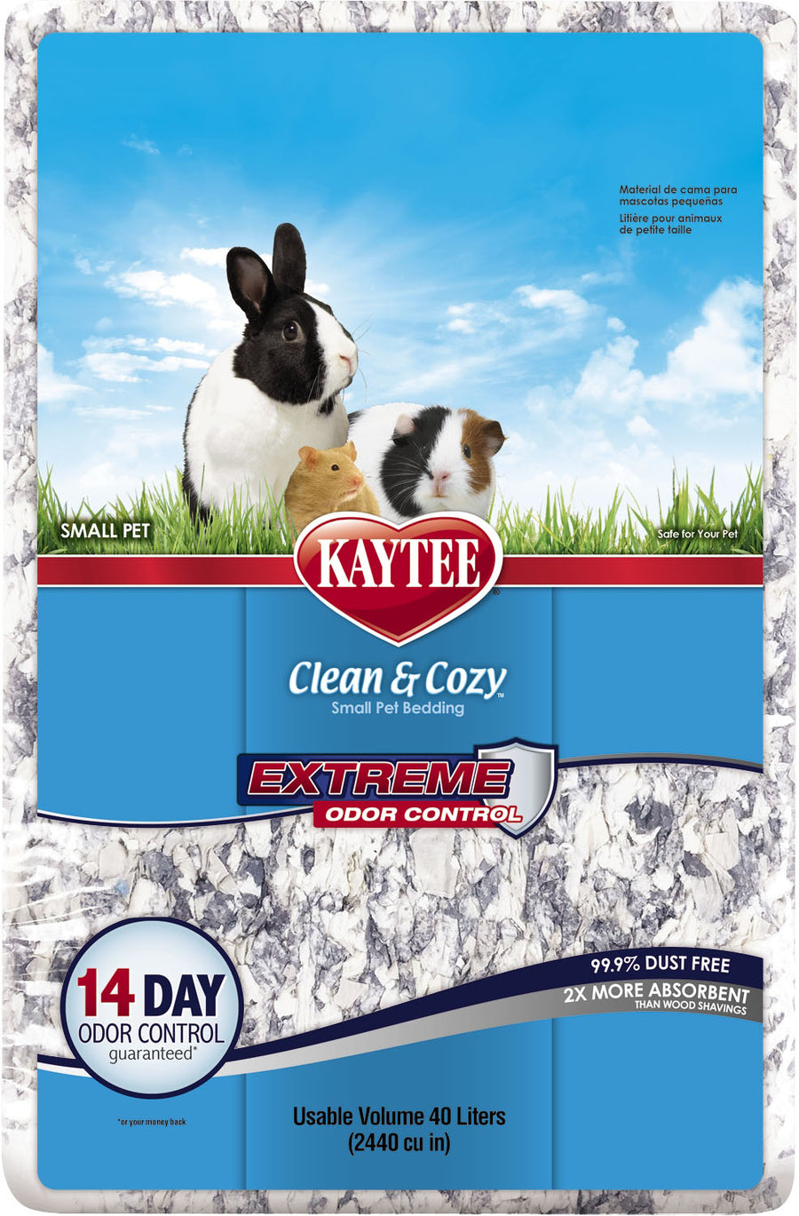Kaytee Clean & Cozy Extreme Odor Small Pet Bedding, Gray, 40 l - Specialty