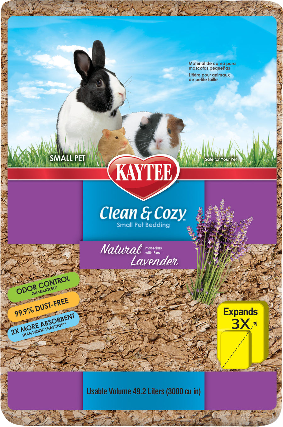 Kaytee Clean & Cozy Natural Small Pet Bedding, Lavender, 49.2 l - Specialty