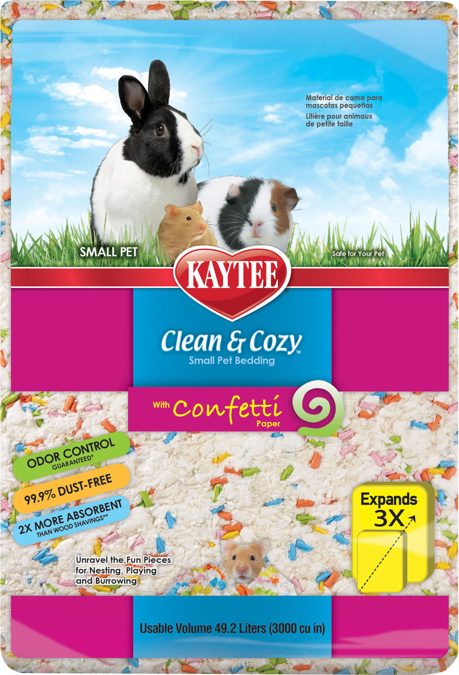 Kaytee Clean & Cozy Small Pet Bedding, Confetti, 49.2 l - Specialty