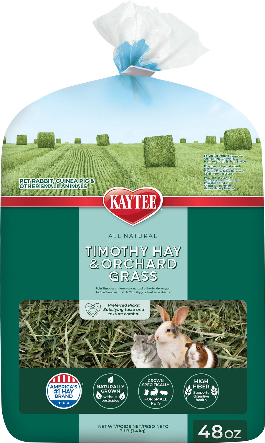 Kaytee Timothy Hay & Orchard Grass, 48 oz
