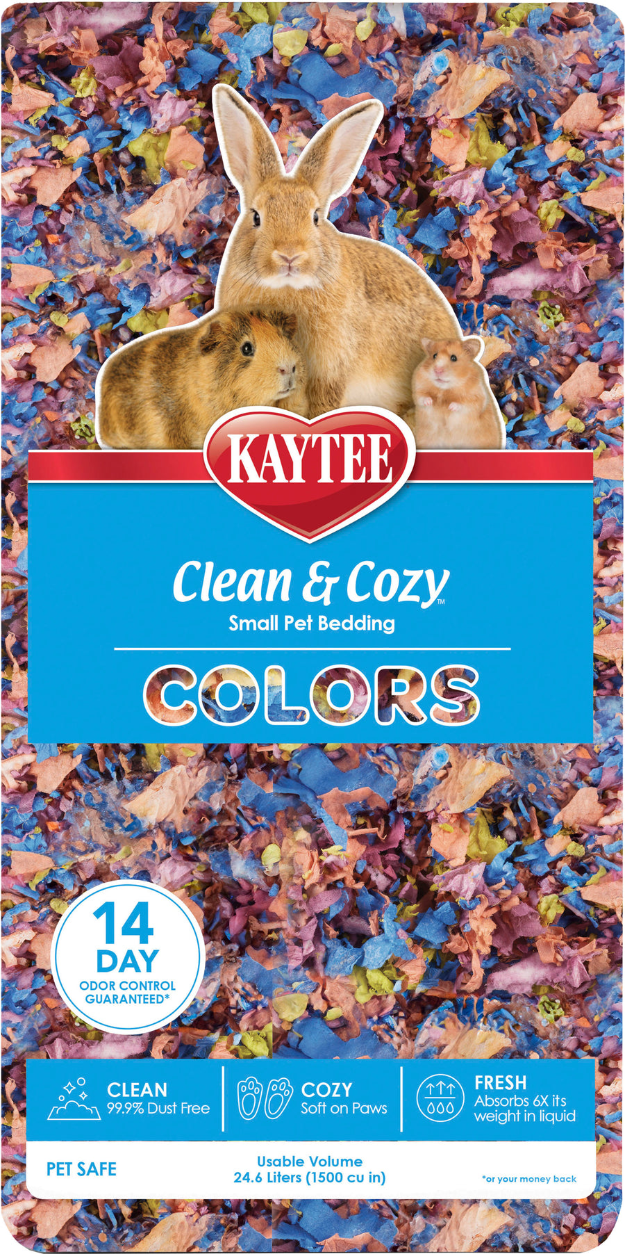 Kaytee Clean & Cozy Small Pet Bedding, Kaleidoscope, 24.6 l - Specialty
