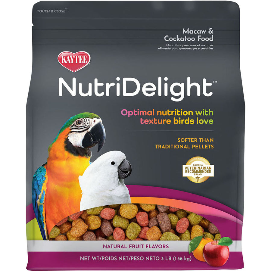 Kaytee Nutridelight Macaw & Cockatoo Food, 3 lb - Parrot