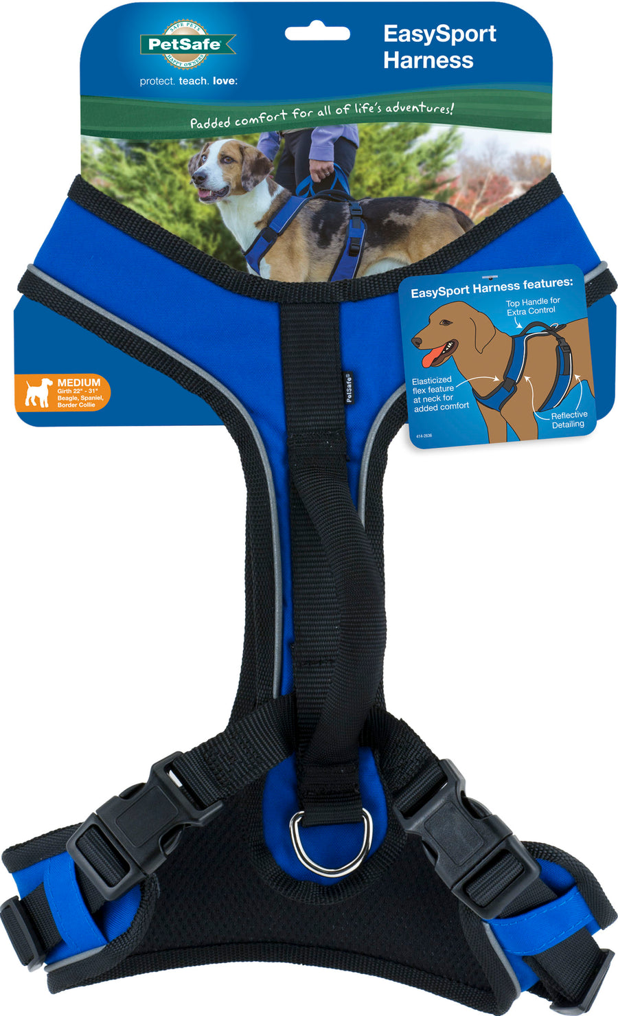 Petsafe Easysport Dog Harness, Blue, MD - Harnesses