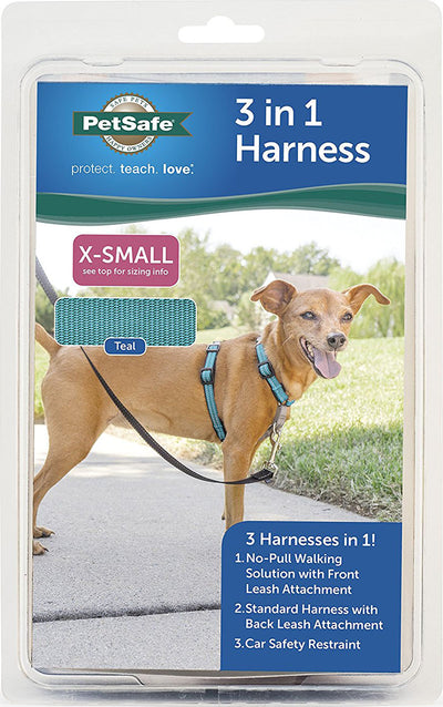 Petsafe 3 in 1 Harness, Teal, XS - Harnesses