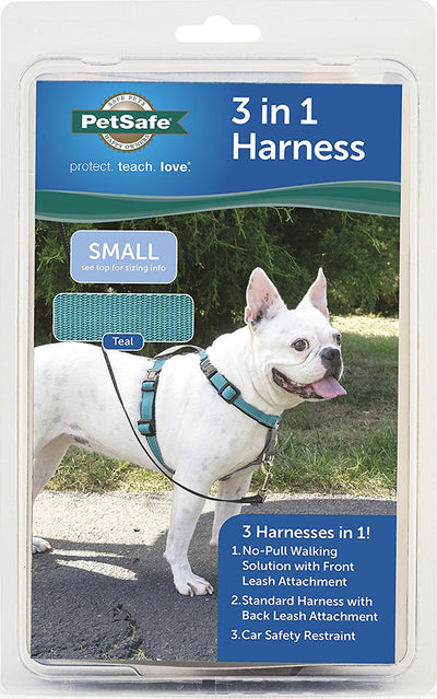Petsafe 3 in 1 Harness, Teal, SM - Harnesses