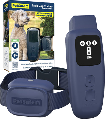 Petsafe Basic Dog Trainer W/Remote 8 Levels, Blue, 300ft/10-22 in - Remote Trainers