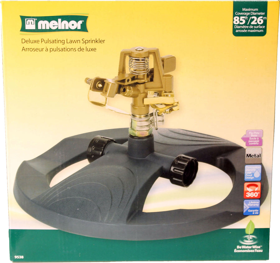 Melnor Metal Pulsating Sprinkler W/Weighted Base, 85 ft Diam - Sprinklers and Accessories