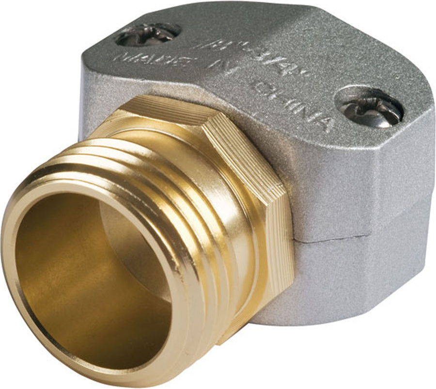 Melnor Metal Male Hose Repair, Brass, 5/8-3/4 in - Hose Parts and Accessories