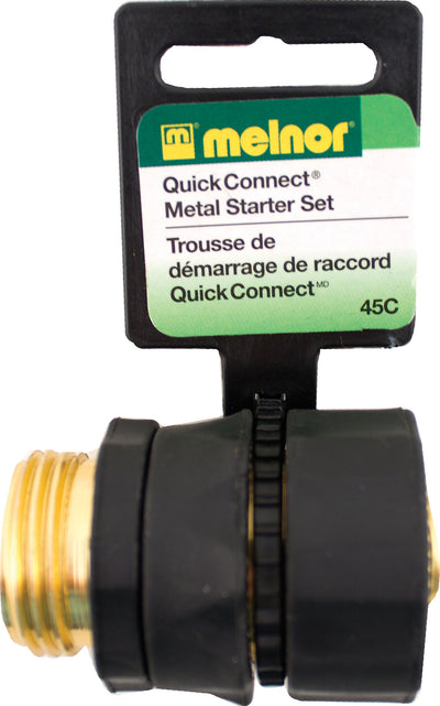 Melnor Brass Quick Connector Kit, Brass, 17 in - Hose Parts and Accessories