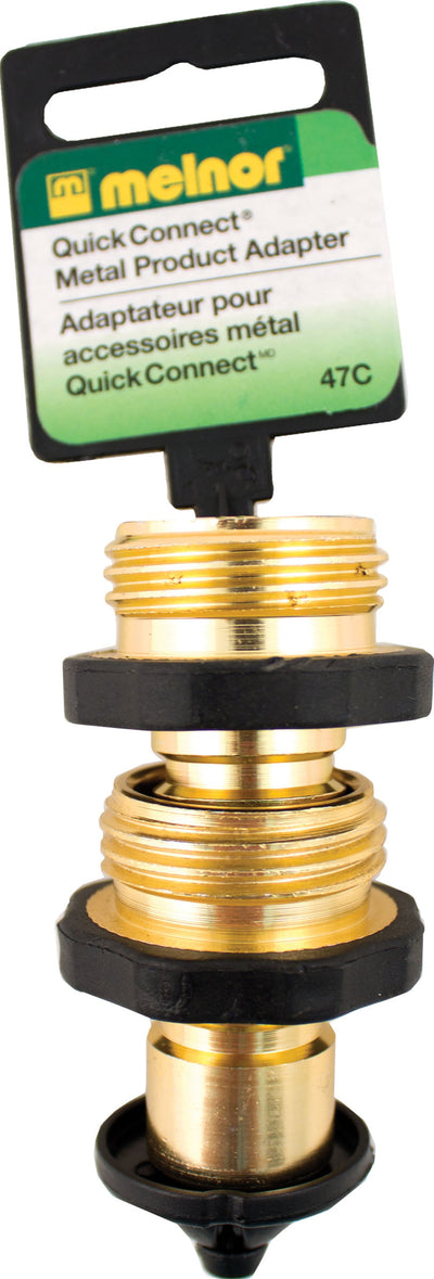 Melnor Brass Male Quick Connector, Brass, 5 in - Hose Parts and Accessories