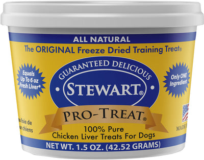 Stewart Pro-Treat Freeze Dried Dog Treats, Chicken Liver, 1.5 oz - Soft Treats