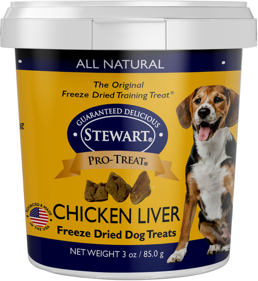 Stewart Pro-Treat Freeze Dried Dog Treats, Chicken Liver, 3 oz - Soft Treats
