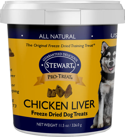 Stewart Pro-Treat Freeze Dried Dog Treats, Chicken Liver, 11.5 oz - Soft Treats