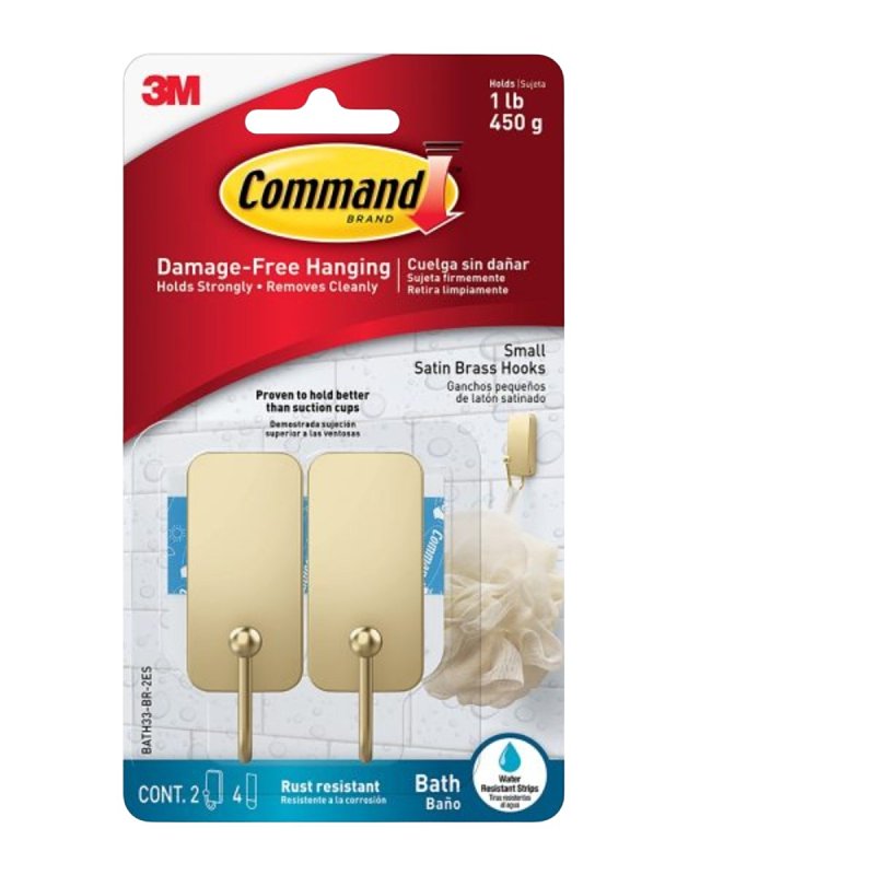 Command BATH33-CR-2ES Bath Small Hook