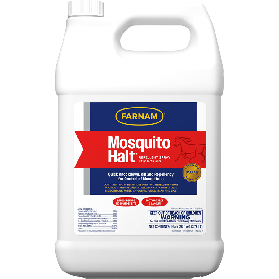 Farnam Mosquito Halt Repellent Refill for Horses, 1 gal - Ready to Use