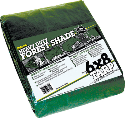 Polytuf Heavy Duty Forestshade Tarp, Green, 6x8 ft-4.5 oz - Polytarp