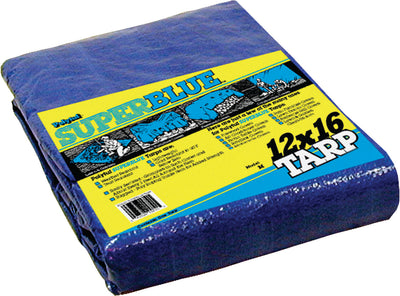 Polytuf Super Blue Tarp, Blue, 12x16 ft-2.3 oz - Polytarp