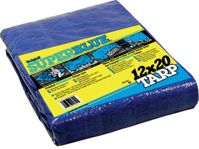 Polytuf Super Blue Tarp, Blue, 12x20 ft-2.3 oz - Polytarp