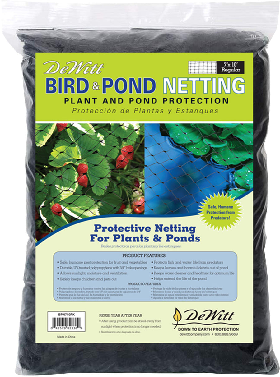 Dewitt Bird and Pond Netting, Black, 7x10 ft - Garden Netting