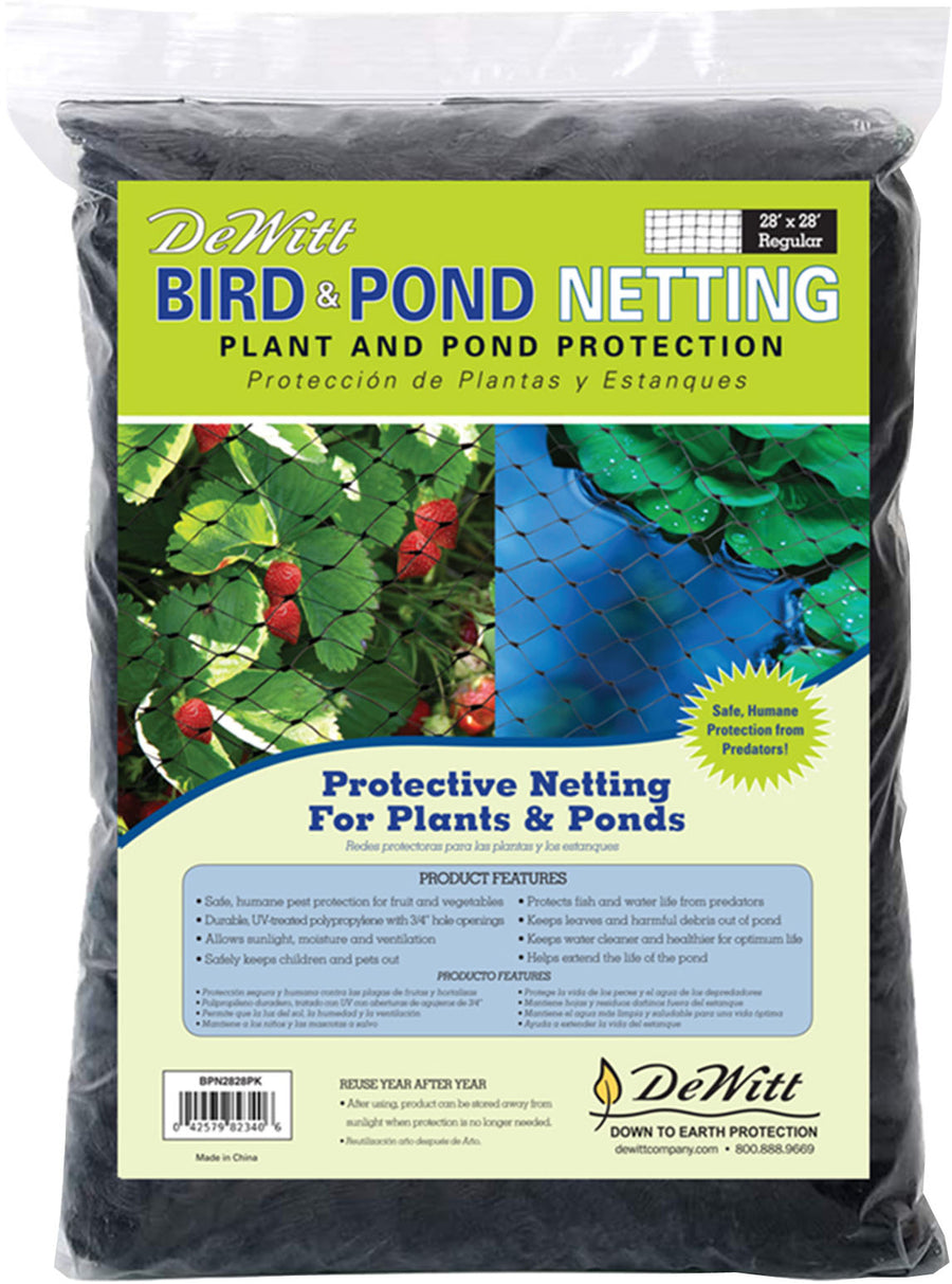 Dewitt Bird and Pond Netting, Black, 28x28 in - Garden Netting