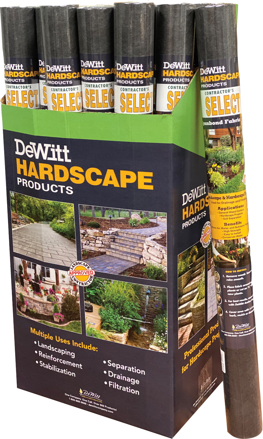 Dewitt Contractor's Select 1.9 oz Landscape Fabric, Black, 3x50 ft