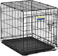 Midwest Homes Contour Single Door Dog Crate, Black, 24x18x19 in - Metal