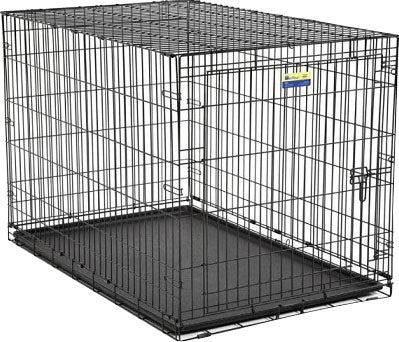 Midwest Homes Contour Single Door Dog Crate, Black, 48x30x33 in - Metal