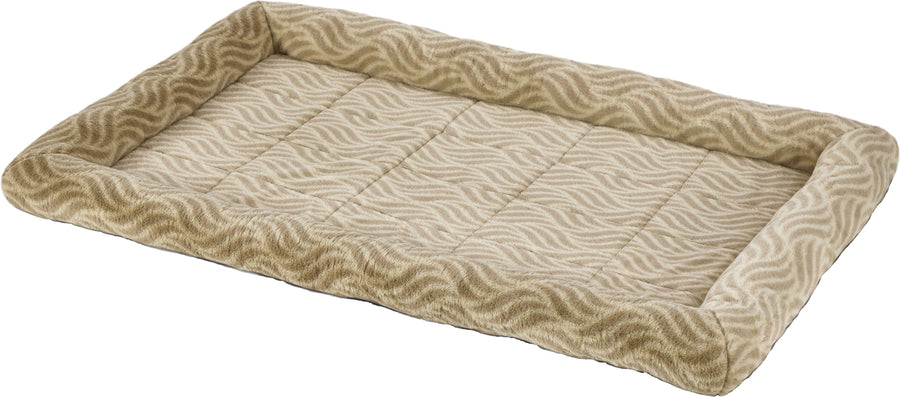 Midwest Homes Quiet Time Deluxe Wave Pet Bed, Tan, 48 in - Beds