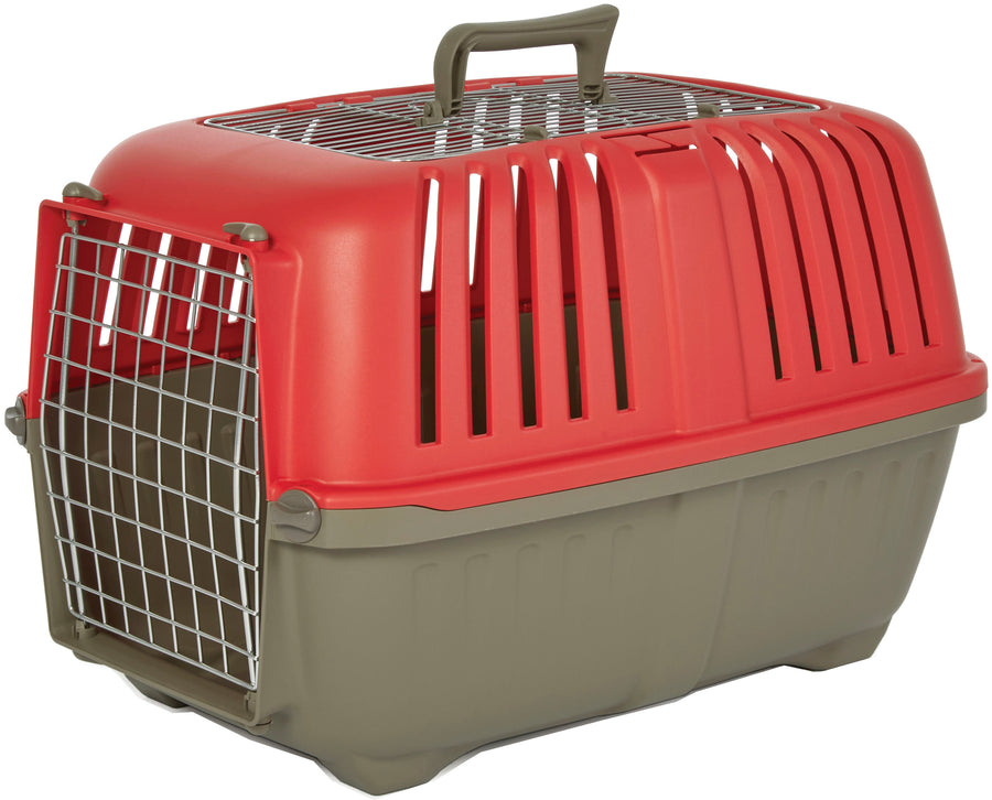 Midwest Homes Spree Double Door Travel Carrier, Red, 24 in - Resin