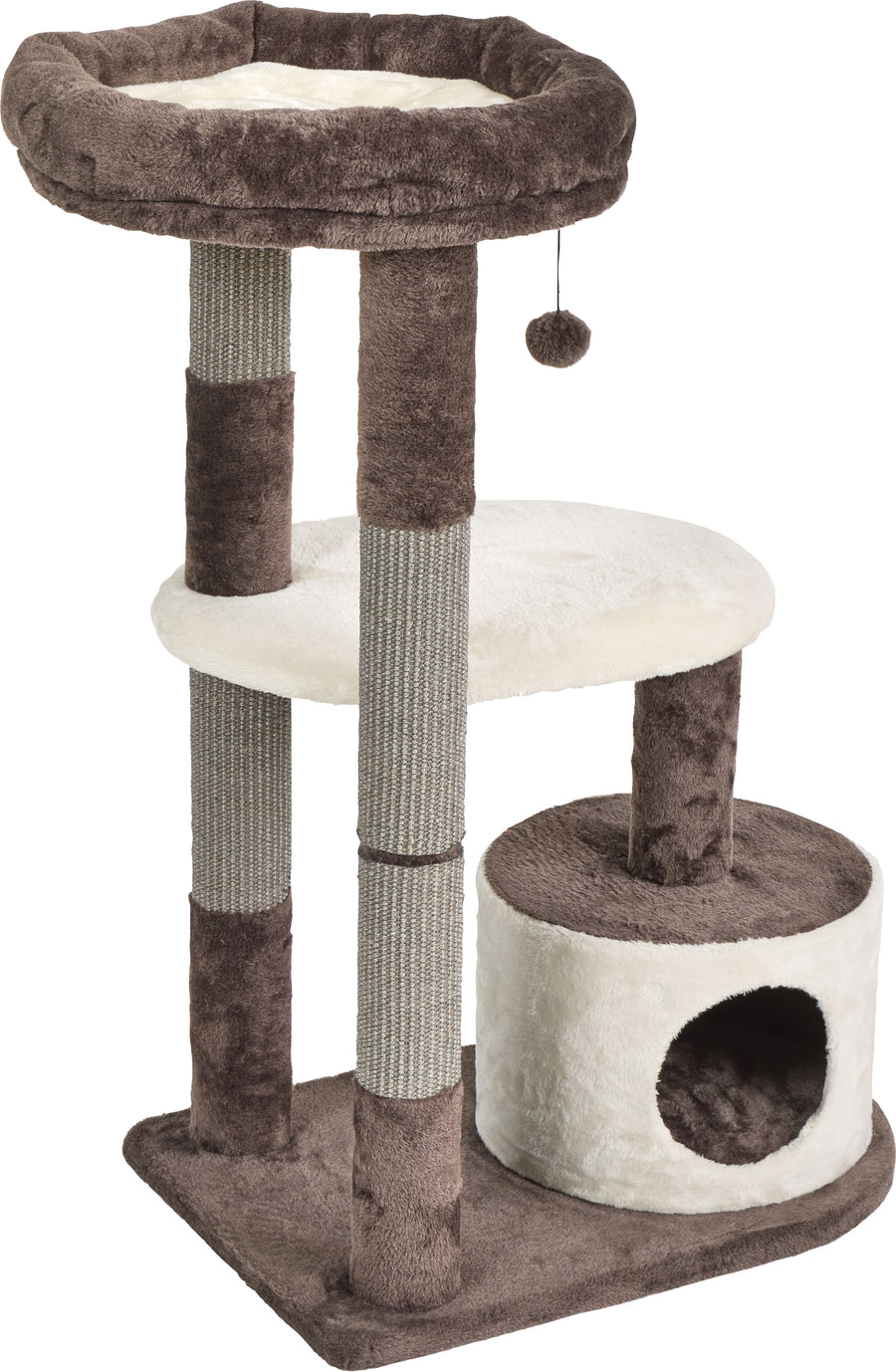 Midwest Homes Feline Nuvo Alden Cat Furniture, Brown/White, 21x31x40.5 in - Climbers