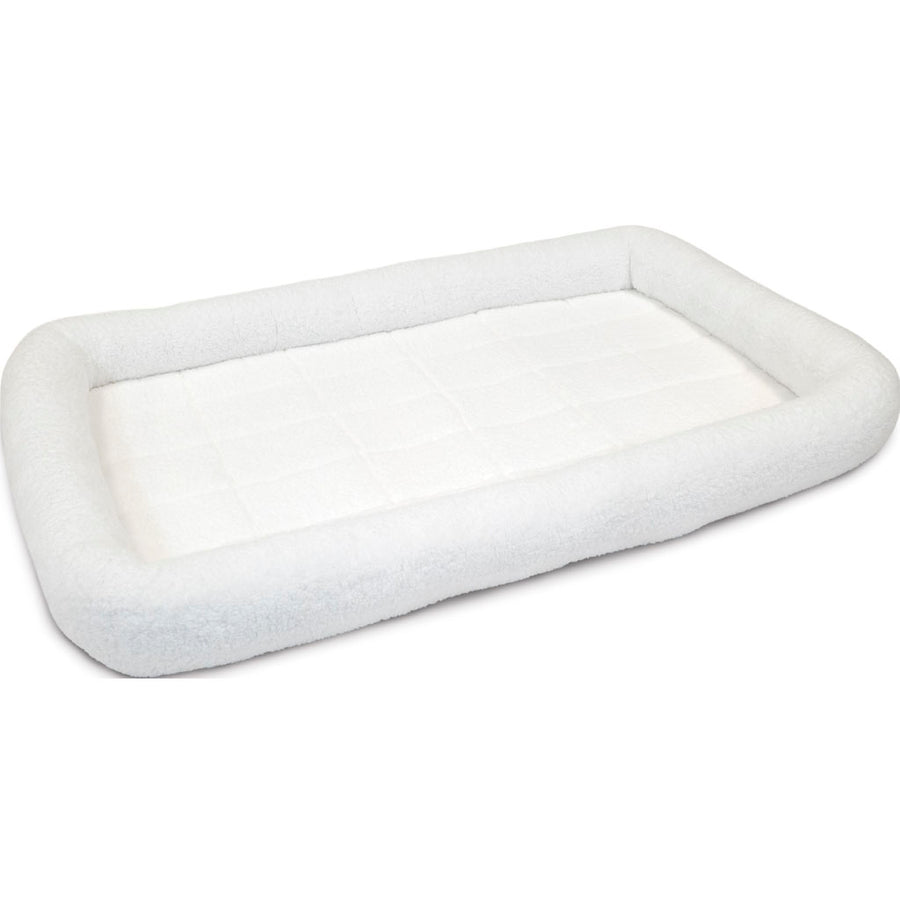 Midwest Homes Quiet Time Fleece Bolster Bed, White, 48 in - Beds