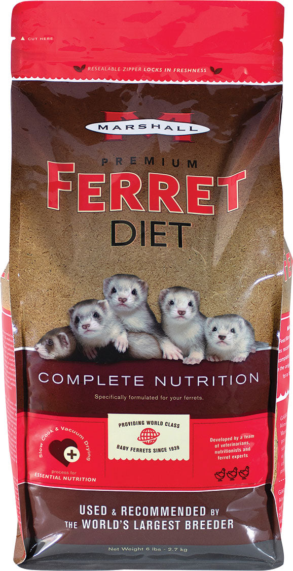 Marshall Premium Ferret Diet Complete Nutrition, Chicken, 6 lb
