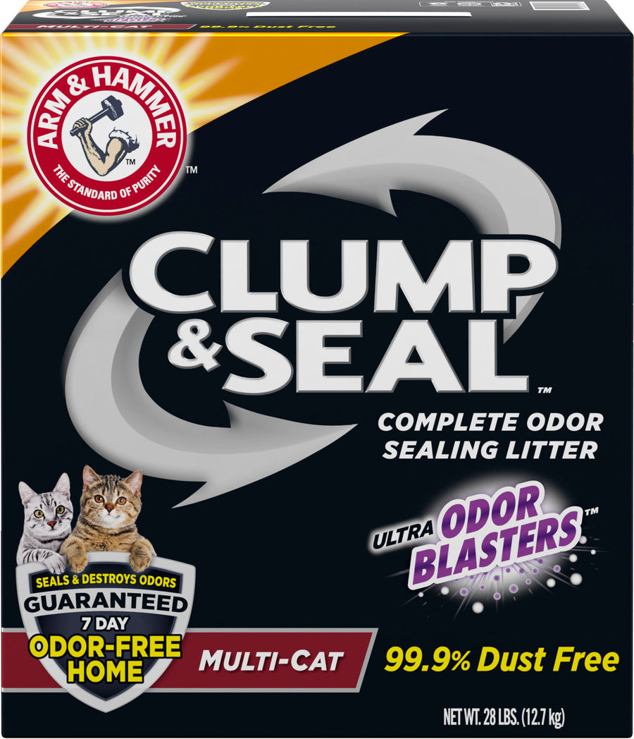 Arm & Hammer Clump & Seal Multi-Cat Litter, 28 lb - Clumping