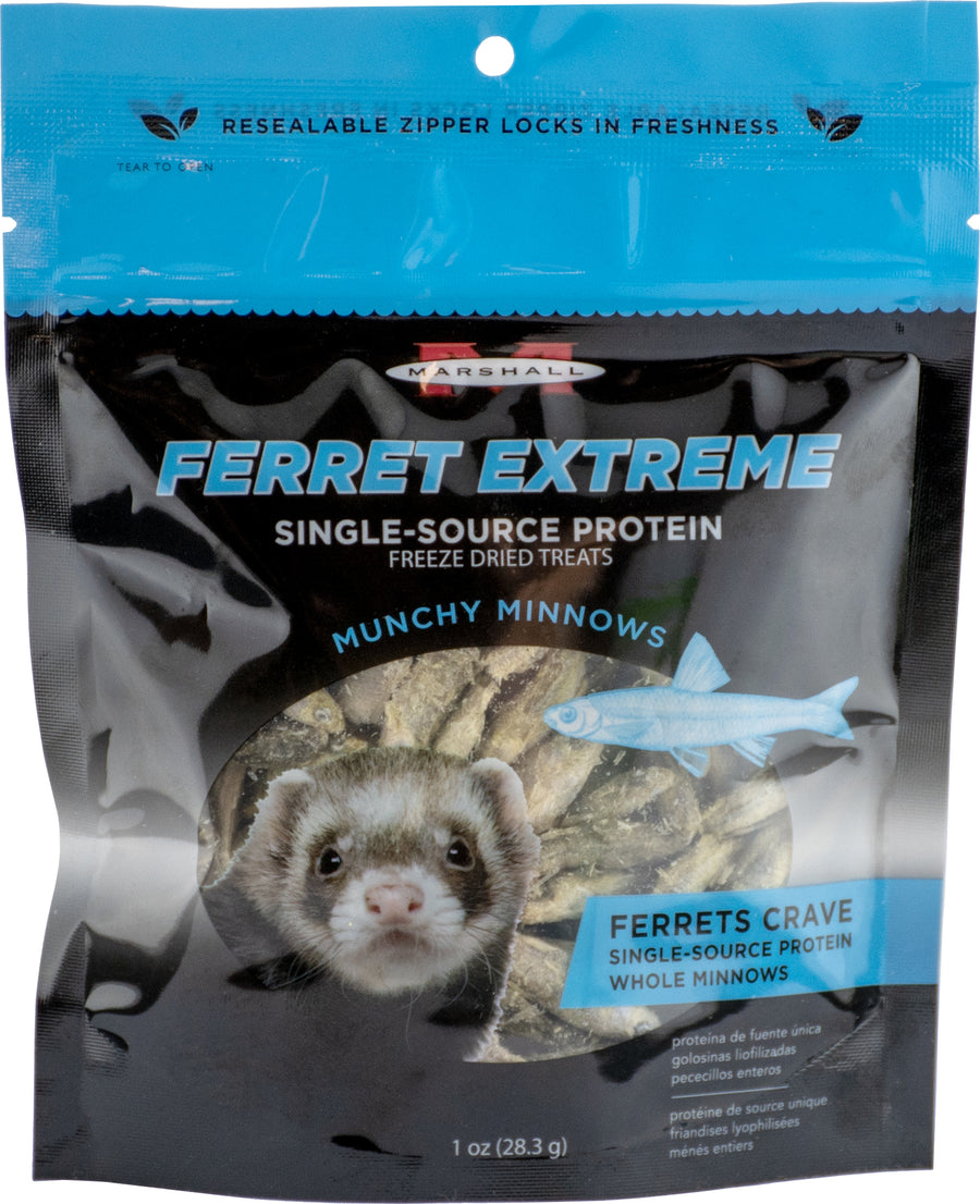 Marshall Ferret Extreme Treats, Munchy Minnows, 1 oz - Edibles