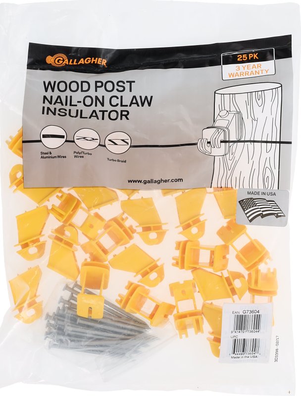 Gallagher G73604 Wood Post Claw Insulator
