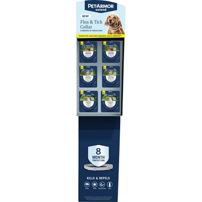 Petarmor Extend Flea and Tick Collar Floor Display, Assorted, 12 pc - Collars