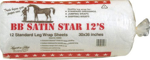 Fibrix Bb Satin Star Standard Leg Wrap Sheets, 30x36 in-12 pk - Cottons & Quilts