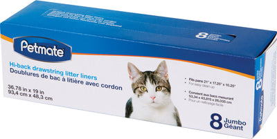 Petmate Hi-Back Litter Pan Liner, Clear, Jumbo-8 pk - Liners
