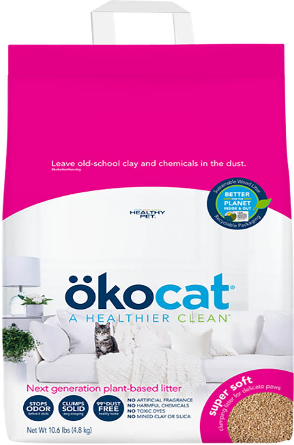 Okocat Super Soft Clumping Wood Cat Litter, 10.6 lb
