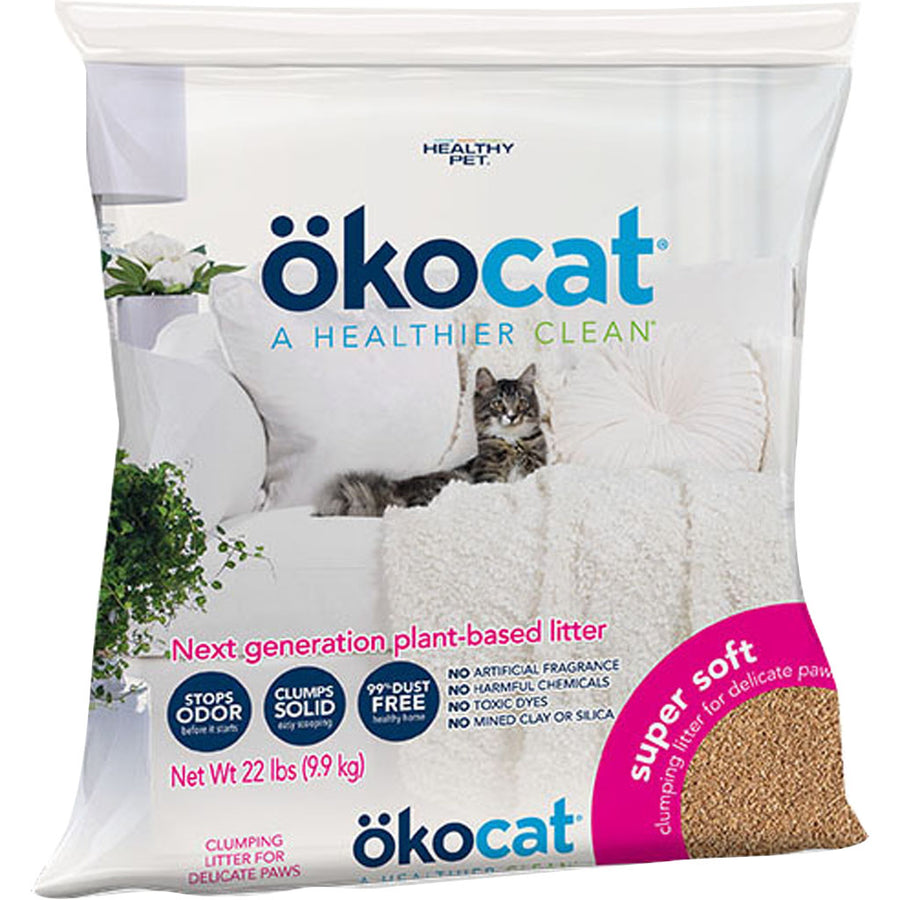Okocat Super Soft Clumping Wood Cat Litter, 22 lb
