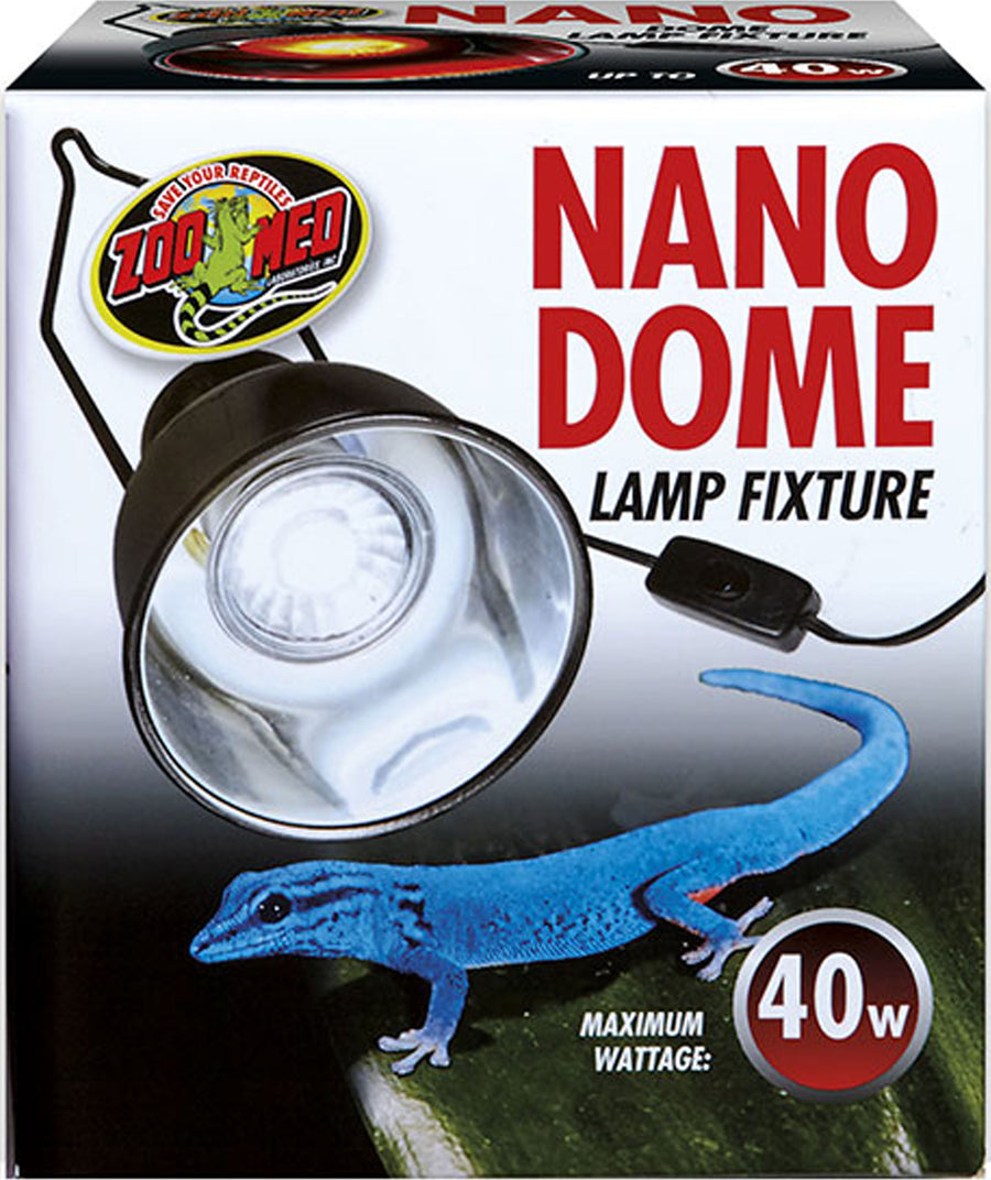 Zoo Med Nano Dome Lamp Fixture, Black, 4 in-40 Watt - Domes