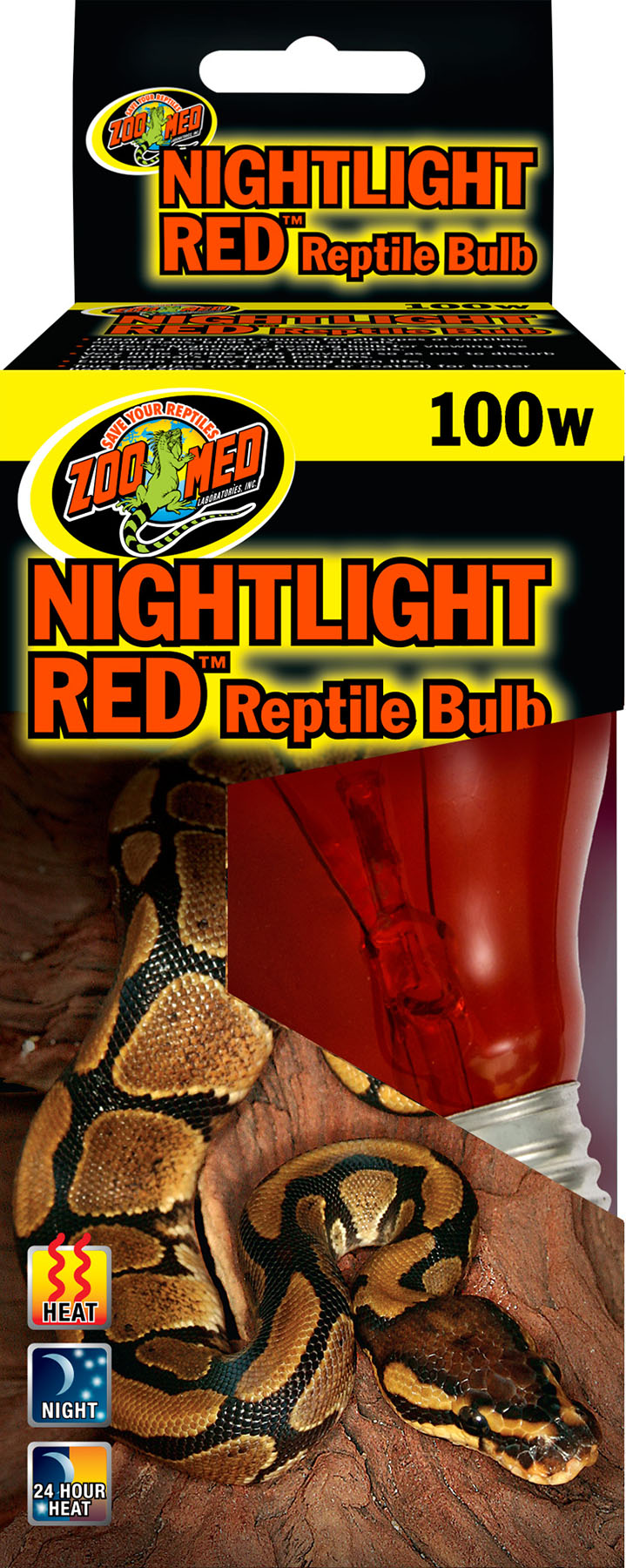 Zoo Med Nightlight Red Reptile Bulb, Red, 100 Watt - Incandescent