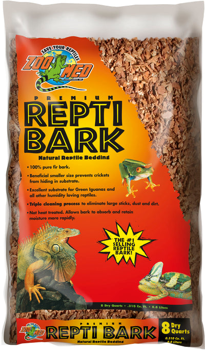 Zoo Med Premium Repti Bark Natural Reptile Bedding, Natural, 8 qt