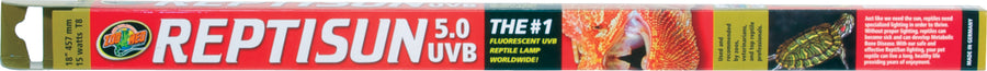 Zoo Med t8 Reptisun 5.0 Fluorescent Uvb Bulb, 18 in-15 Watt