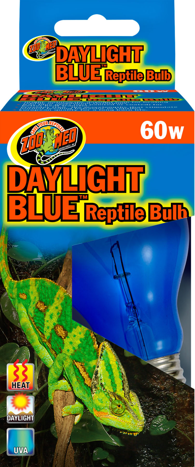 Zoo Med Daylight Blue Reptile Bulb, Blue, 60 Watt - Incandescent