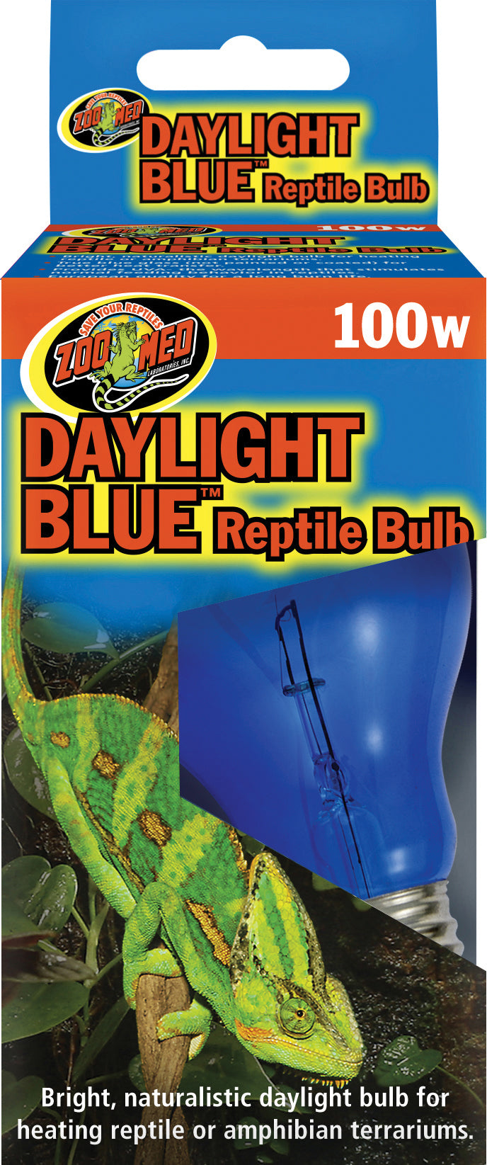 Zoo Med Daylight Blue Reptile Bulb, Blue, 100 Watt - Incandescent